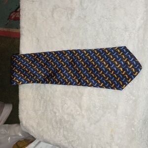 Lagerfeld Paris Blue Bunny Silk Tie (Handmade in Italy)